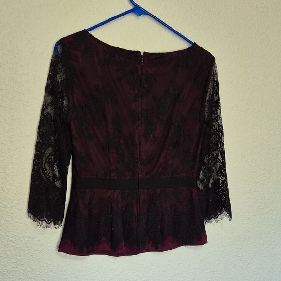 Ann Taylor Purple and Black Lace Blouse Size 2 - Picture 10 of 15